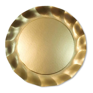 Wavy Charger Plate Satin Gold/8pk - Beau Kisses