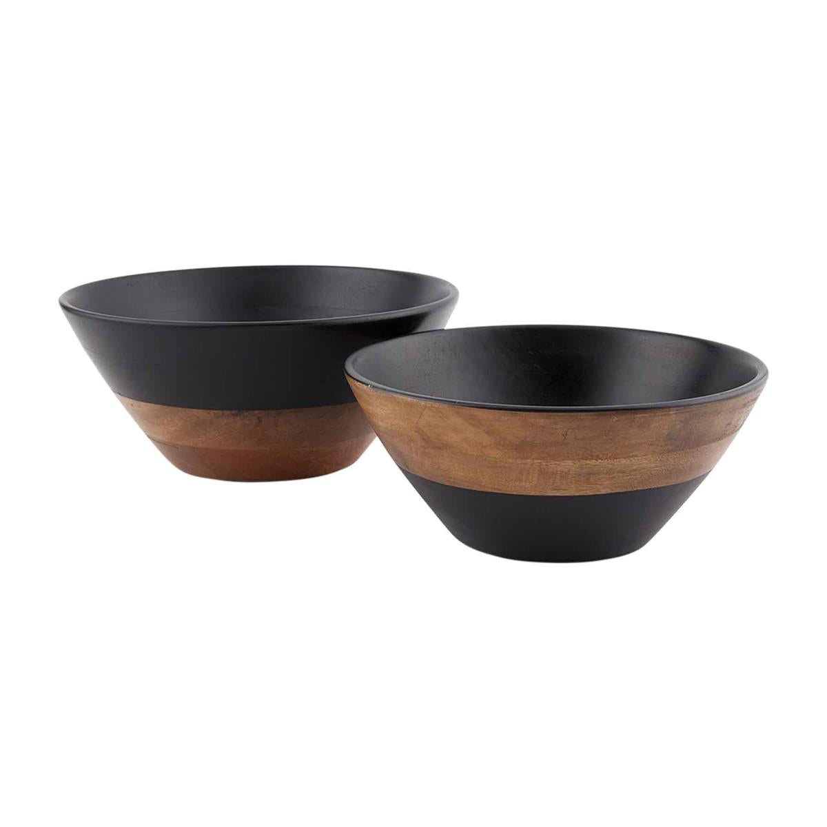 Wood Nested Bowls Black