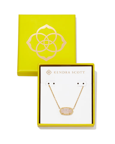 Boxed Elisa Pendant Necklace Gold Iridescent Drusy - Beau Kisses