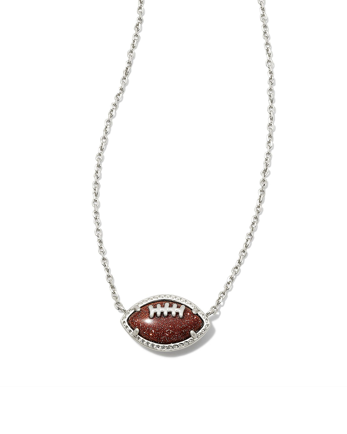 Football Gold Short Pendant Necklace in Orange Goldstone