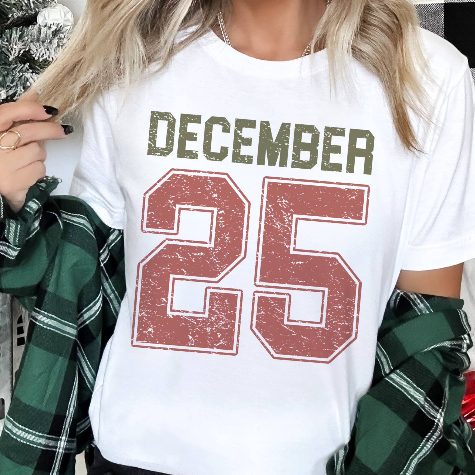 December 25 Varsity Vintage Graphic Tee White - Beau Kisses
