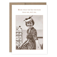 Rude Younger Birthday Card - Beau Kisses