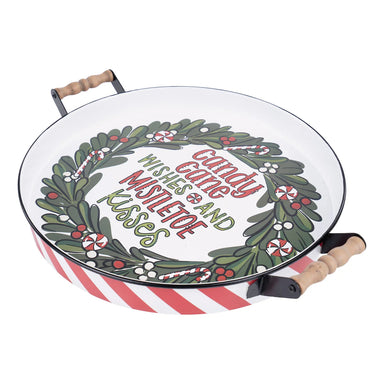 Candy Cane Wishes Enamel Tray - Beau Kisses