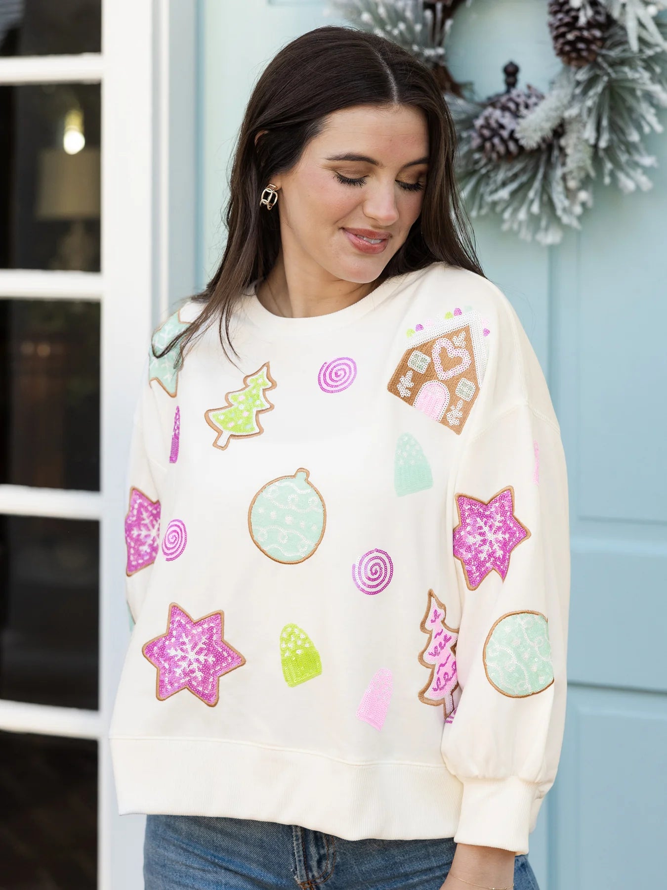 Millie Sequin Sweatshirt Gingerbread