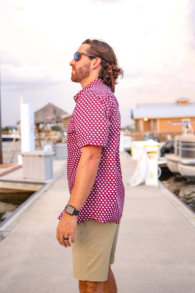 The Maroon Pearl Snap Fishing Shirt - Beau Kisses