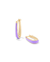 Kelsey Hoop Earrings Gold Purple Enamel - Beau Kisses