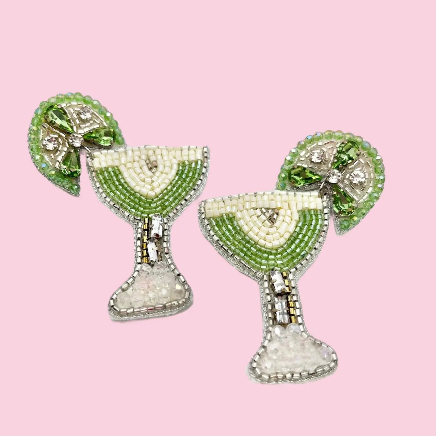 Beaded Earrings Margarita Glass - Beau Kisses