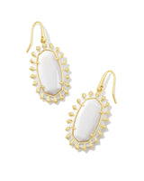 Dani Color Burst Frame Drop Earrings Gold White Mother Of Pearl - Beau Kisses