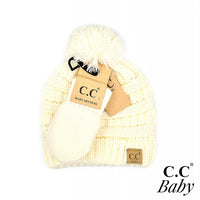 Solid Ribbed Baby Beanie Hat and Mitten Glove - Beau Kisses