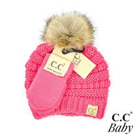 Solid Ribbed Baby Beanie Hat and Mitten Glove - Beau Kisses