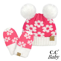 Baby Daisy PomPom Beanie & Glove Set - Beau Kisses