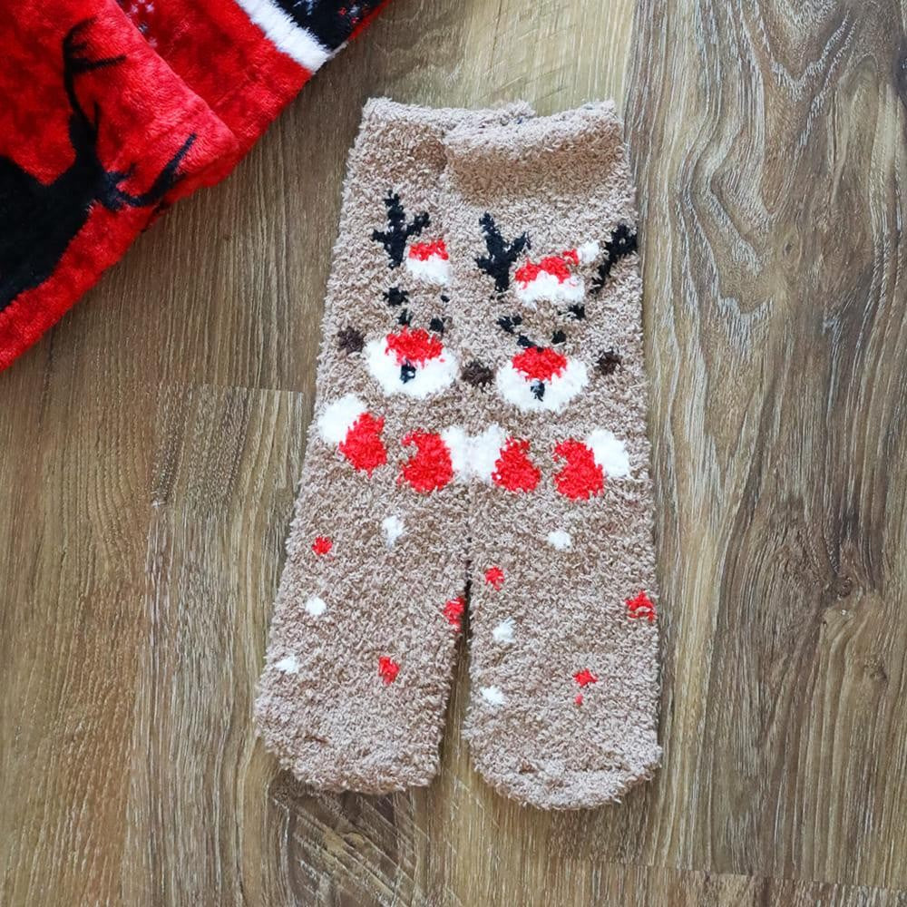 Soft Christmas Character Knit Mini-Crew Socks