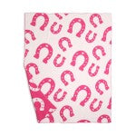 Super Soft Jacquard Reversible Horse Shoe Print Blanket