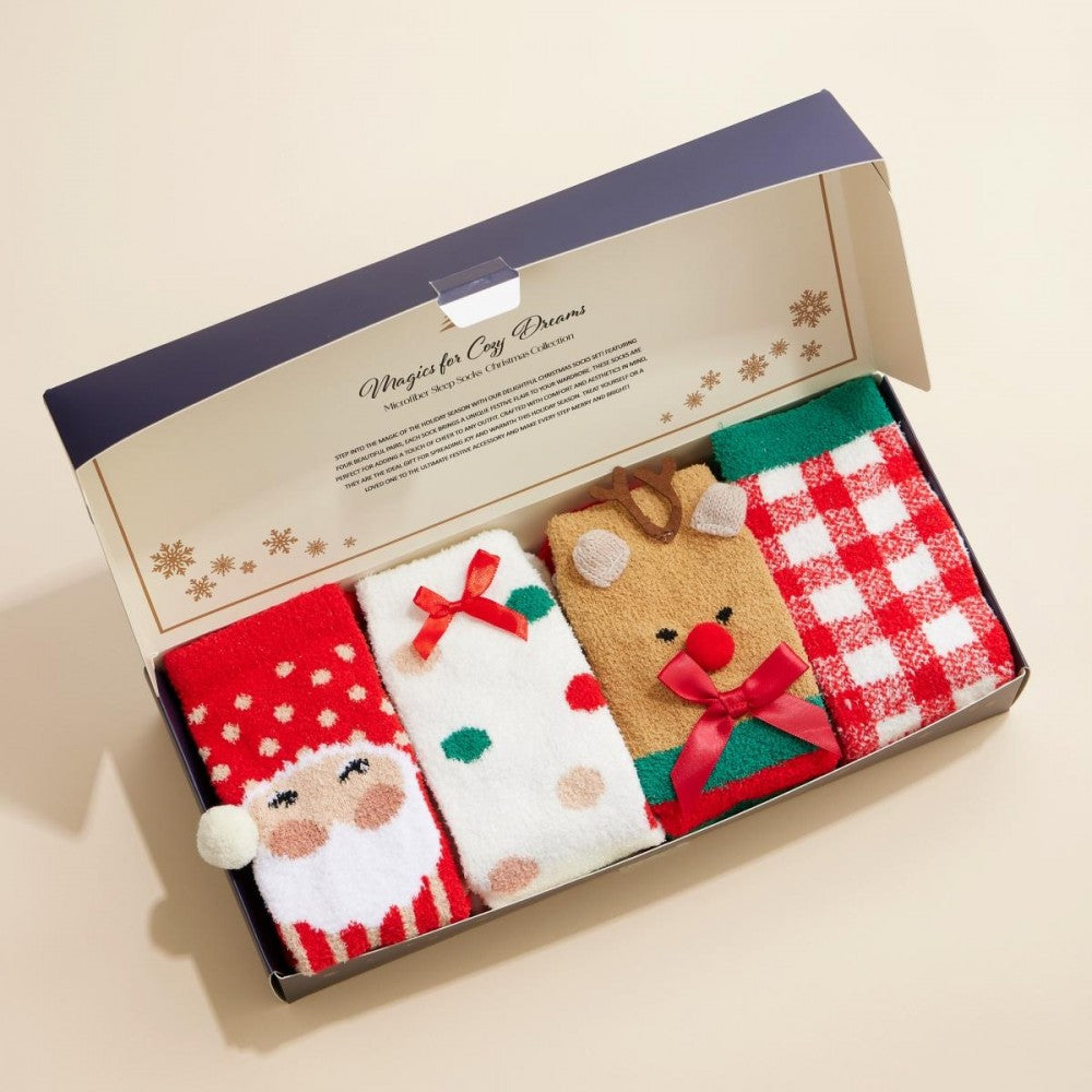 Christmas Soft Knit Socks Set of 4