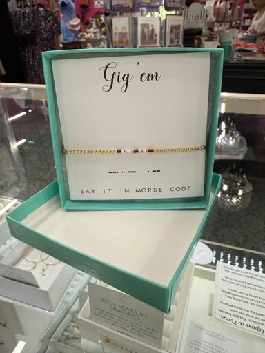 Say It In Morse Code 14k Bracelet Gig'Em - Beau Kisses