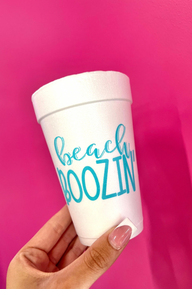 Beach Boozin Foam Cups 25SLV - IN STORE PICKUP ONLY - Beau Kisses