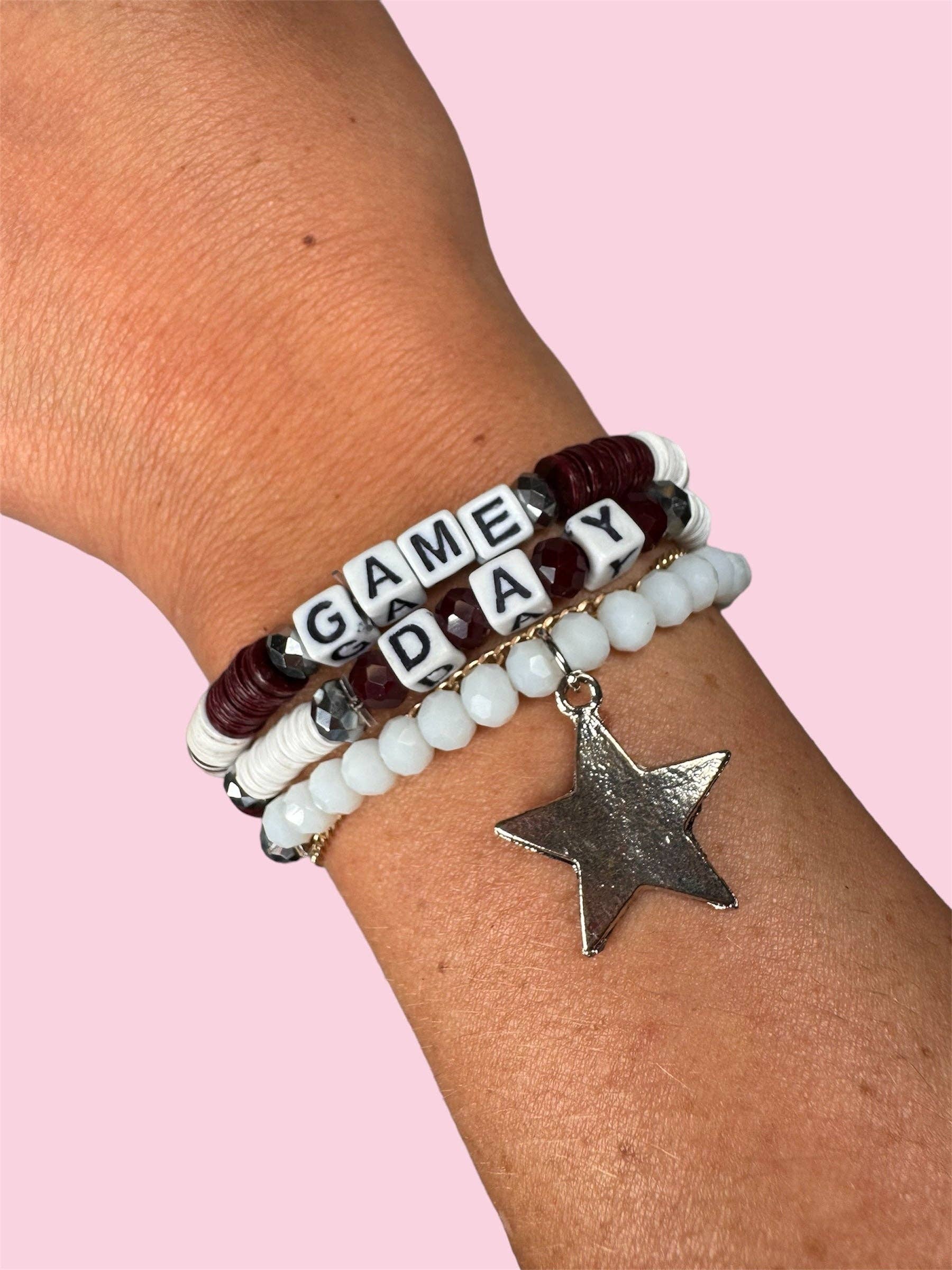 Gameday Bracelet Set Maroon