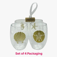 Mahjong Tritan Stemless Wine Tumblers 4 Pack - Beau Kisses