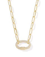 Emery Link and Chain Necklace Gold White Crystal - Beau Kisses