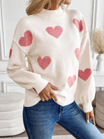 Mockneck Heart Sweater - Beau Kisses