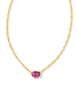 Cailin Crystal Pendant Necklace Gold Purple Crystal - Beau Kisses