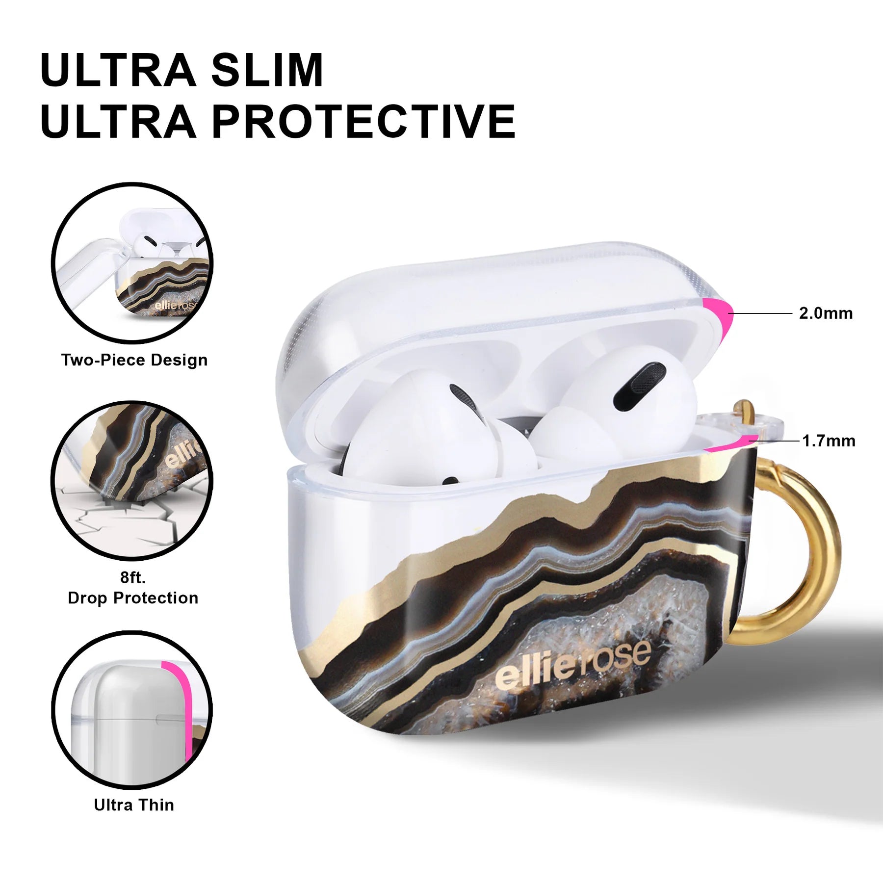 Airpods Pro Case Black Agate - Beau Kisses