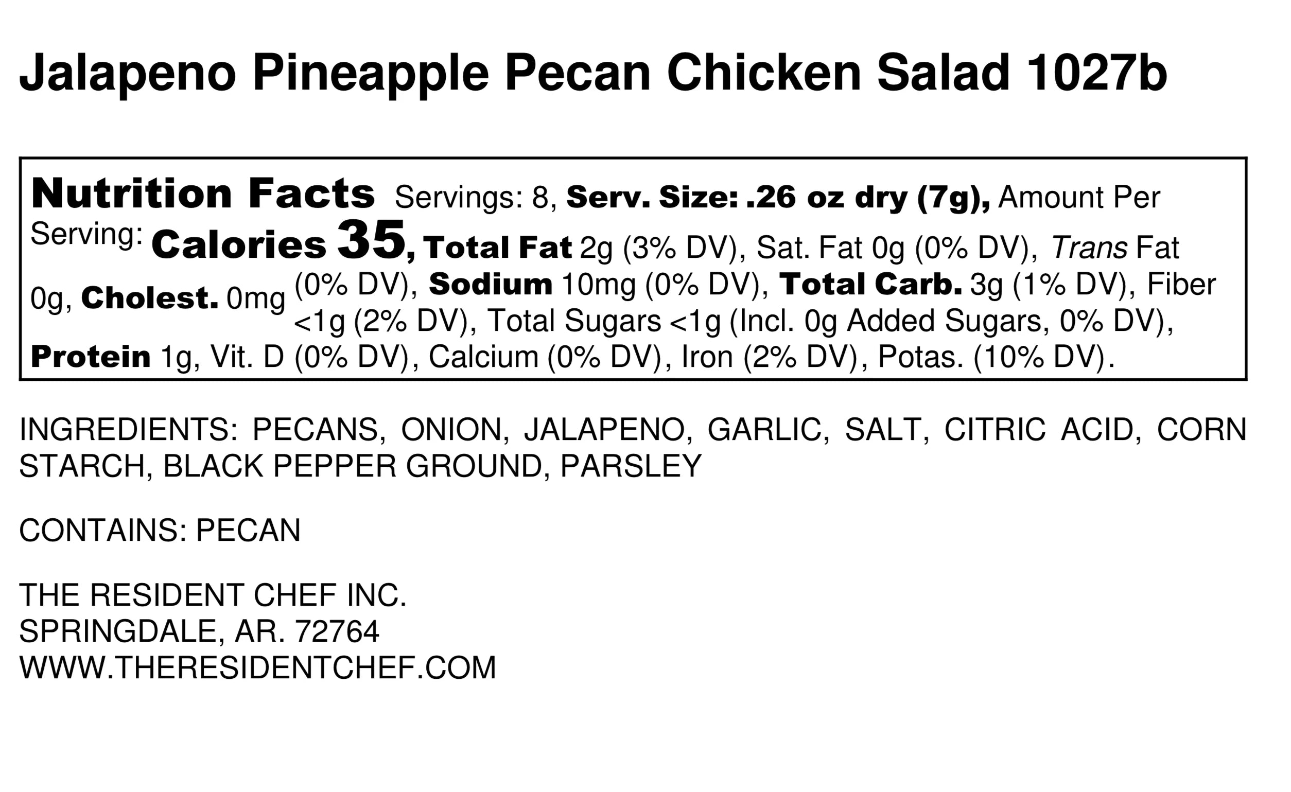 Resident Chef Jalapeno Pineapple Pecan Chicken Salad
