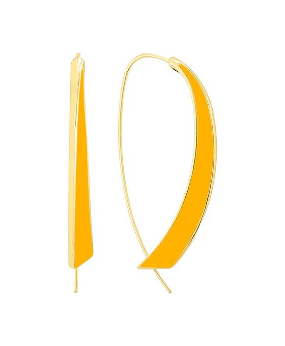 Fishtail Earring with Enamel Inlay Orange - Beau Kisses