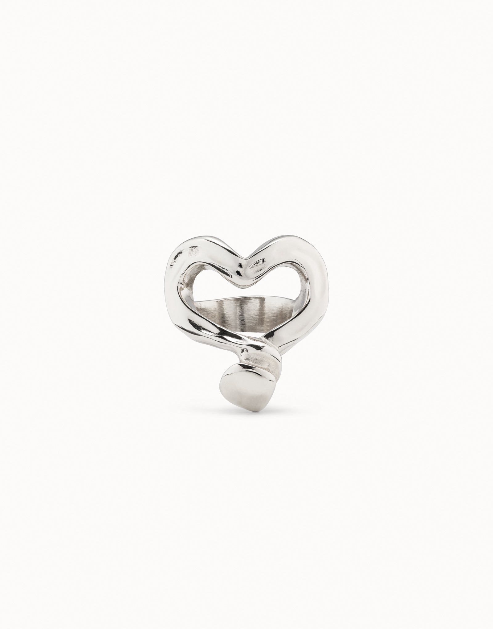 Nailed Heart Silver Ring Medium