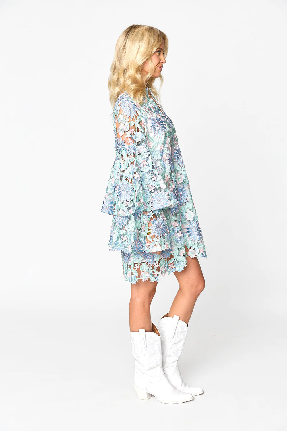 Gayle Long Sleeve Mini Dress Bellflower
