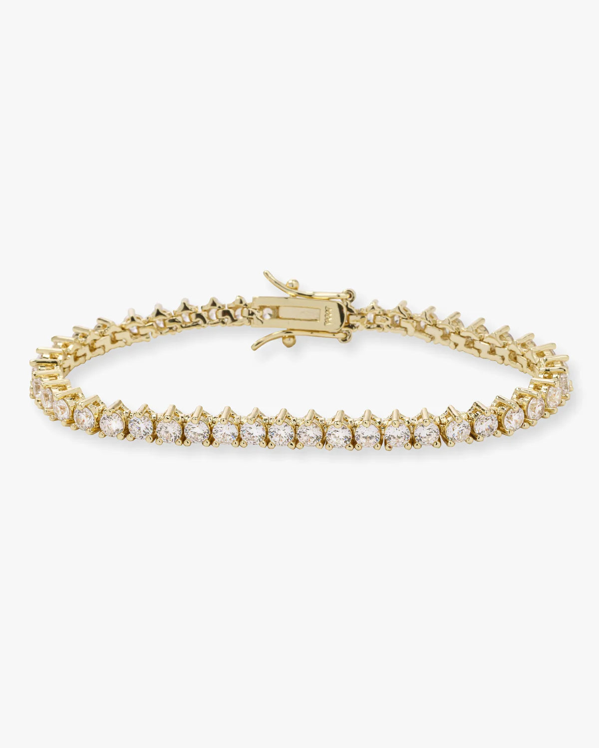 Not Your Basic Tennis Bracelet Gold and White Diamondettes