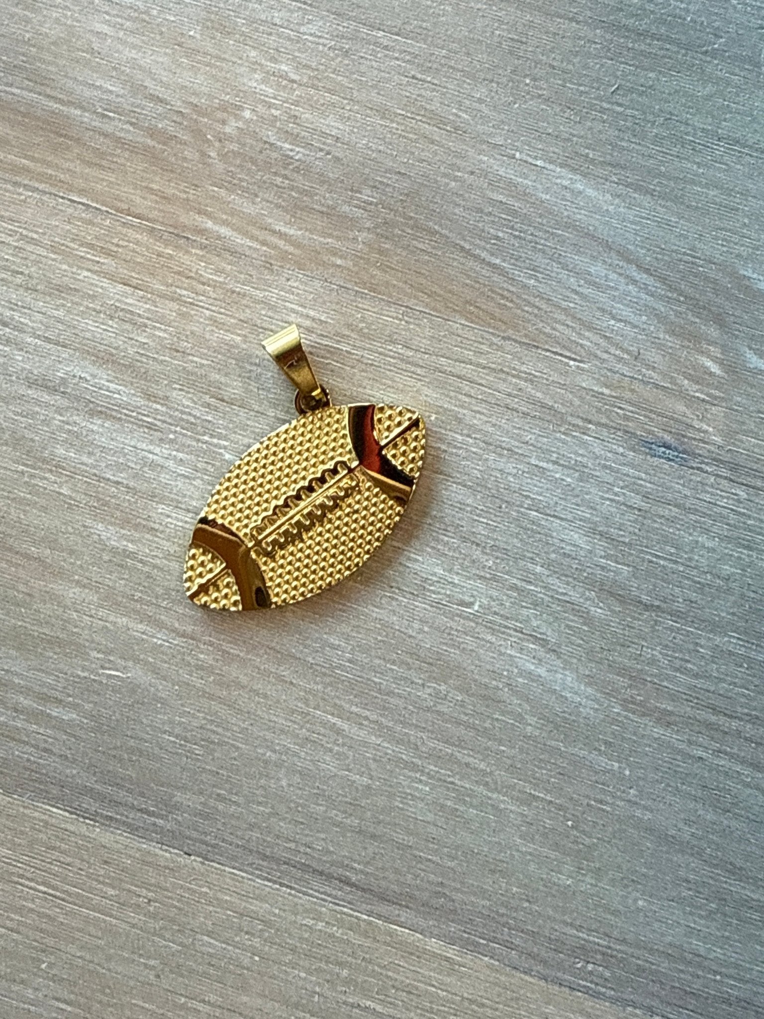 Flat Textured 18k Football Charm Gold - Beau Kisses