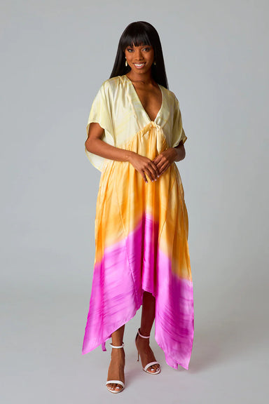 Mamie Caftan Maxi Dress Strawberry Limeade - Online Only - Beau Kisses