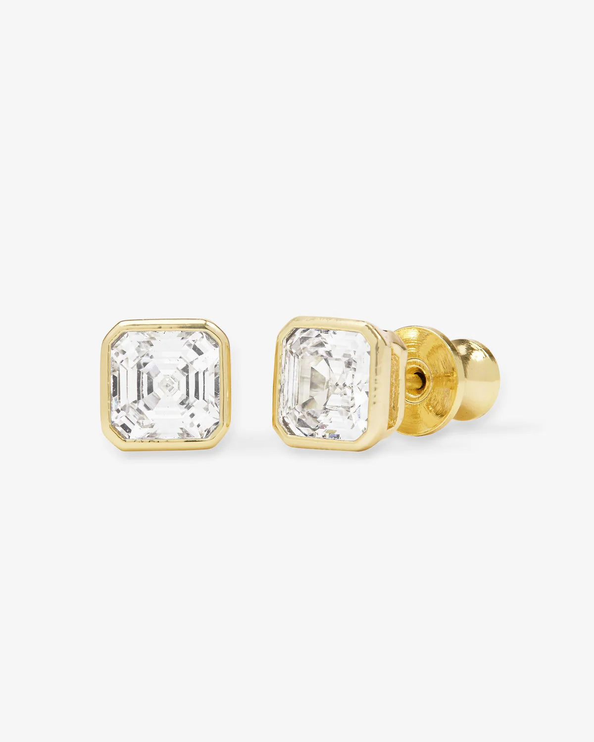 Duchess 6mm Studs Gold and White Diamondettes