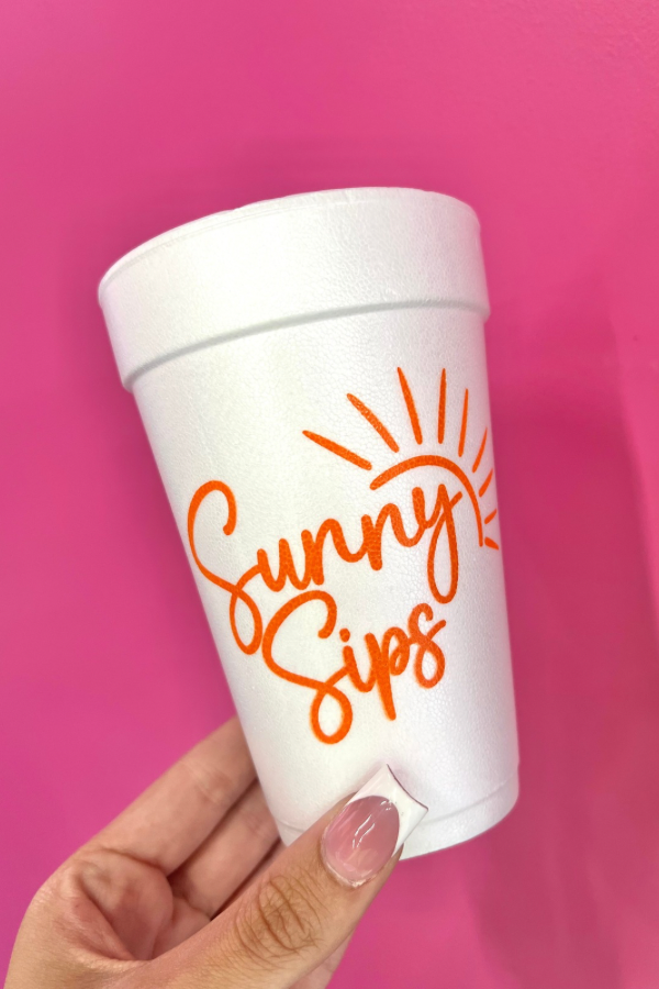 Sunny Sips Foam Cups 10 Pack - Beau Kisses