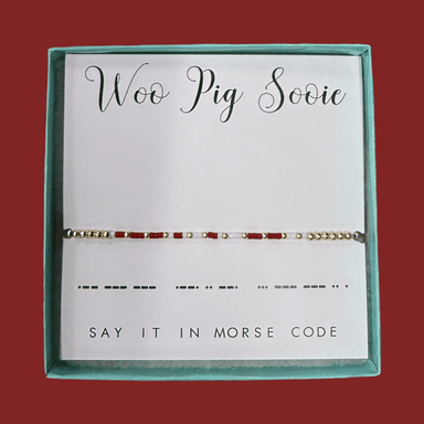 Say It In Morse Code 14k Bracelet Woo Pig Sooie - Beau Kisses