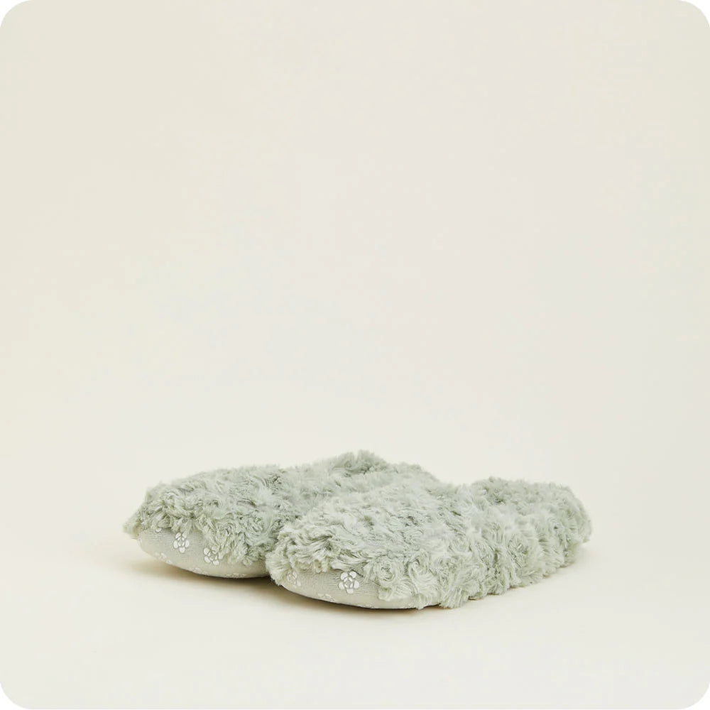 Curly Sage Green Warmies Slippers