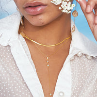 Ren Lariat Necklace Gold - Beau Kisses