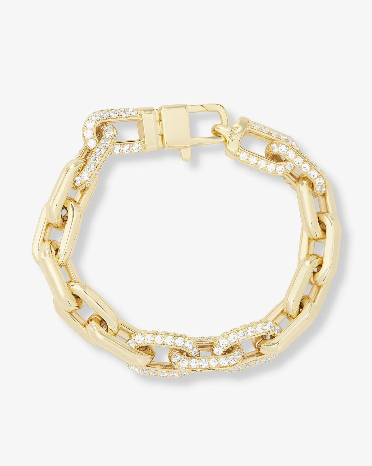 Frankie Pavé Chain Bracelet Gold and White Diamondettes