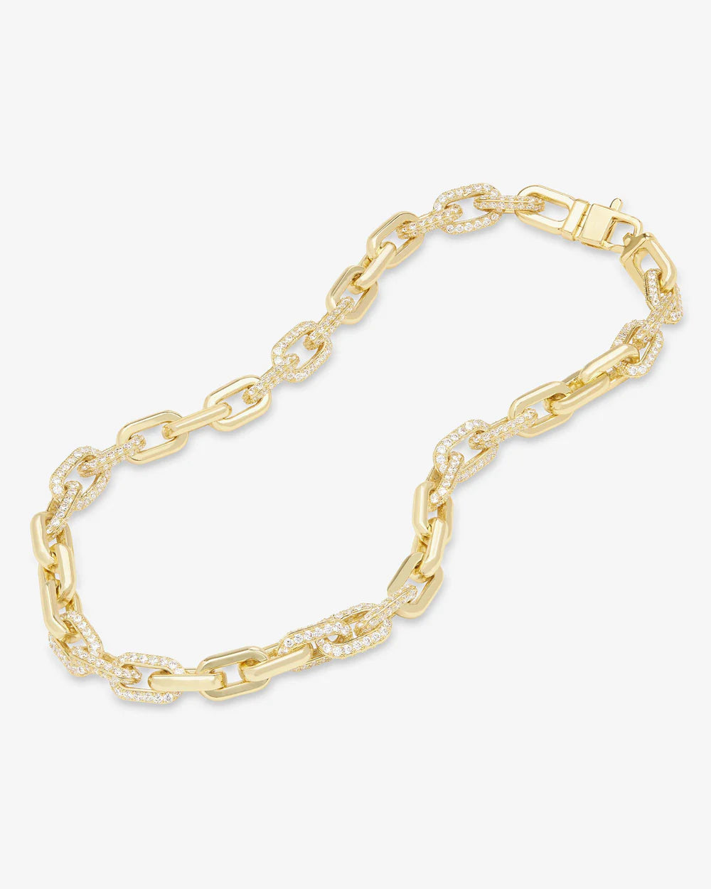 Frankie Pavé Chain Necklace Gold and White Diamondettes