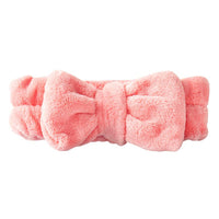 Plush Bow Spa Headband Coral - Beau Kisses