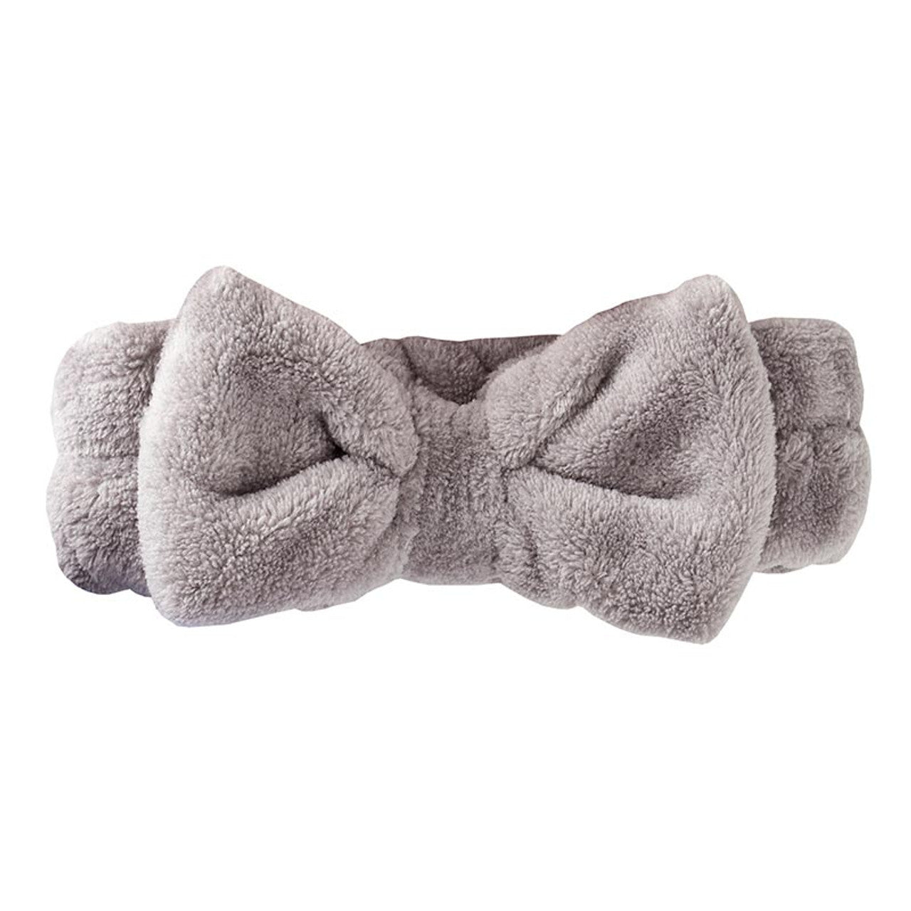 Plush Bow Spa Headband Gray - Beau Kisses