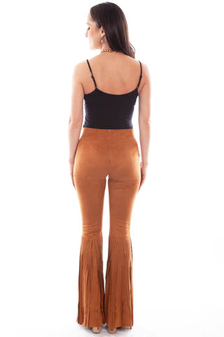 Fringe Bell Bottom Pants Brown By Scully