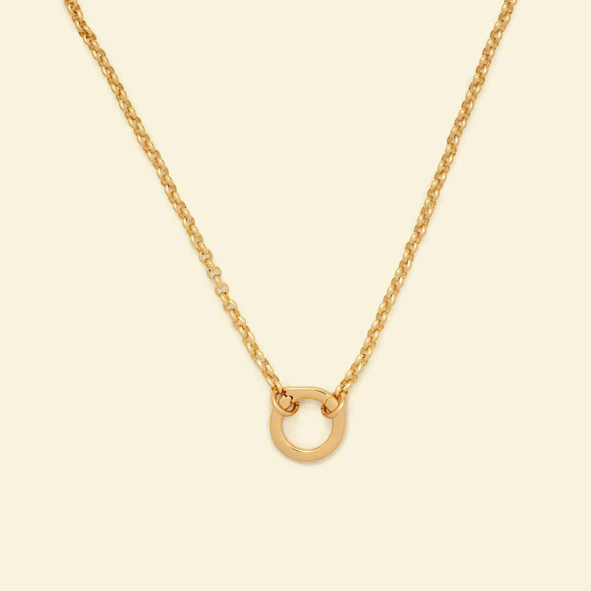 Charm Bar O-Chain with Loose Ring Necklace Gold