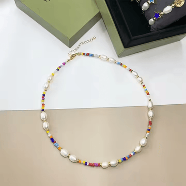 Boho Bliss Seed Bead & Pearl Necklace - Beau Kisses