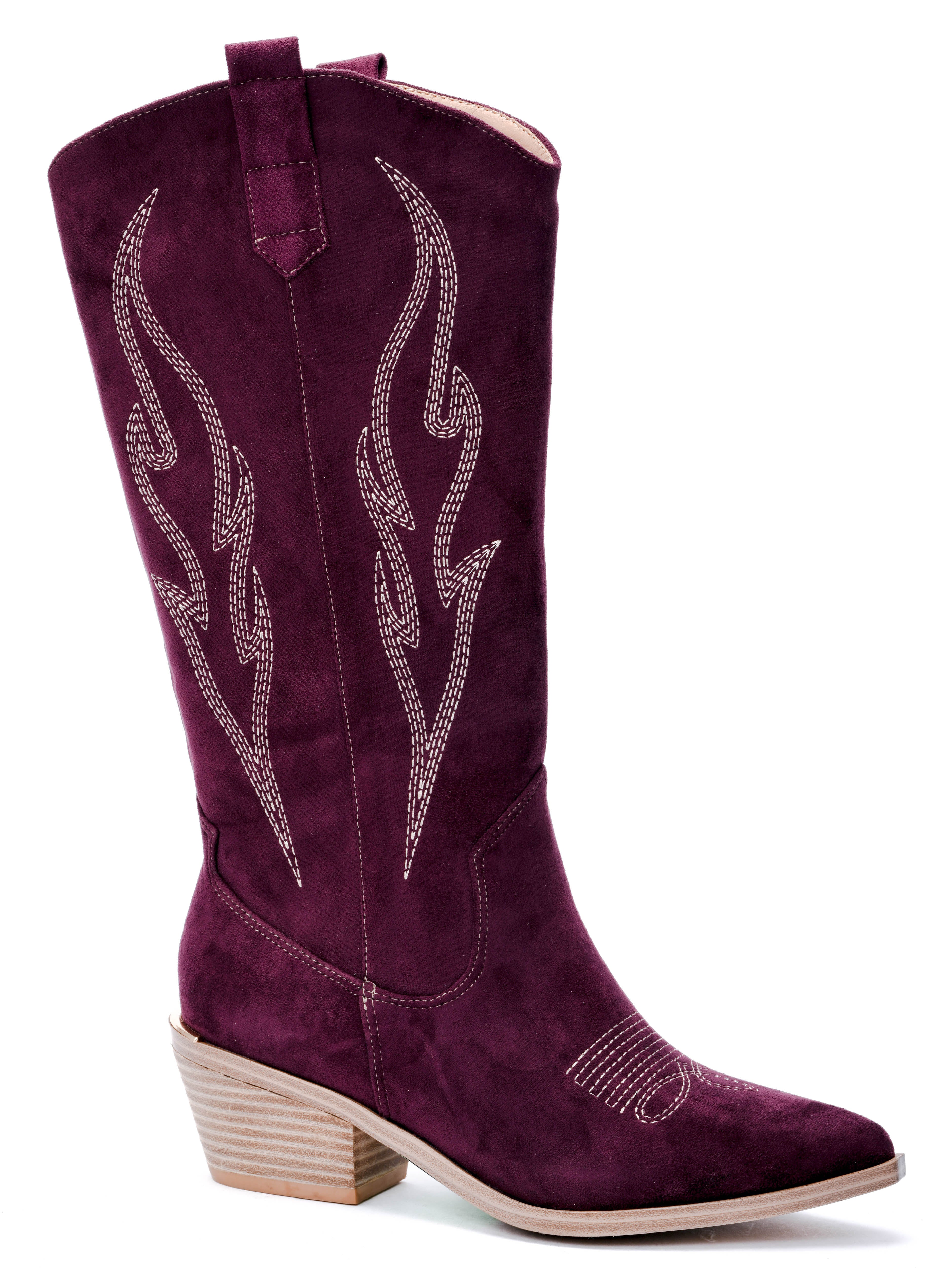 Headliner Cowgirl Boot Wine Faux Suede