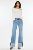 Kancan Emma Mid Rise Wide Leg Jeans Medium Wash - Beau Kisses
