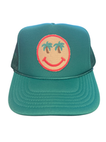 Trucker Hat Foam Smiley Face Palm Trees - Beau Kisses