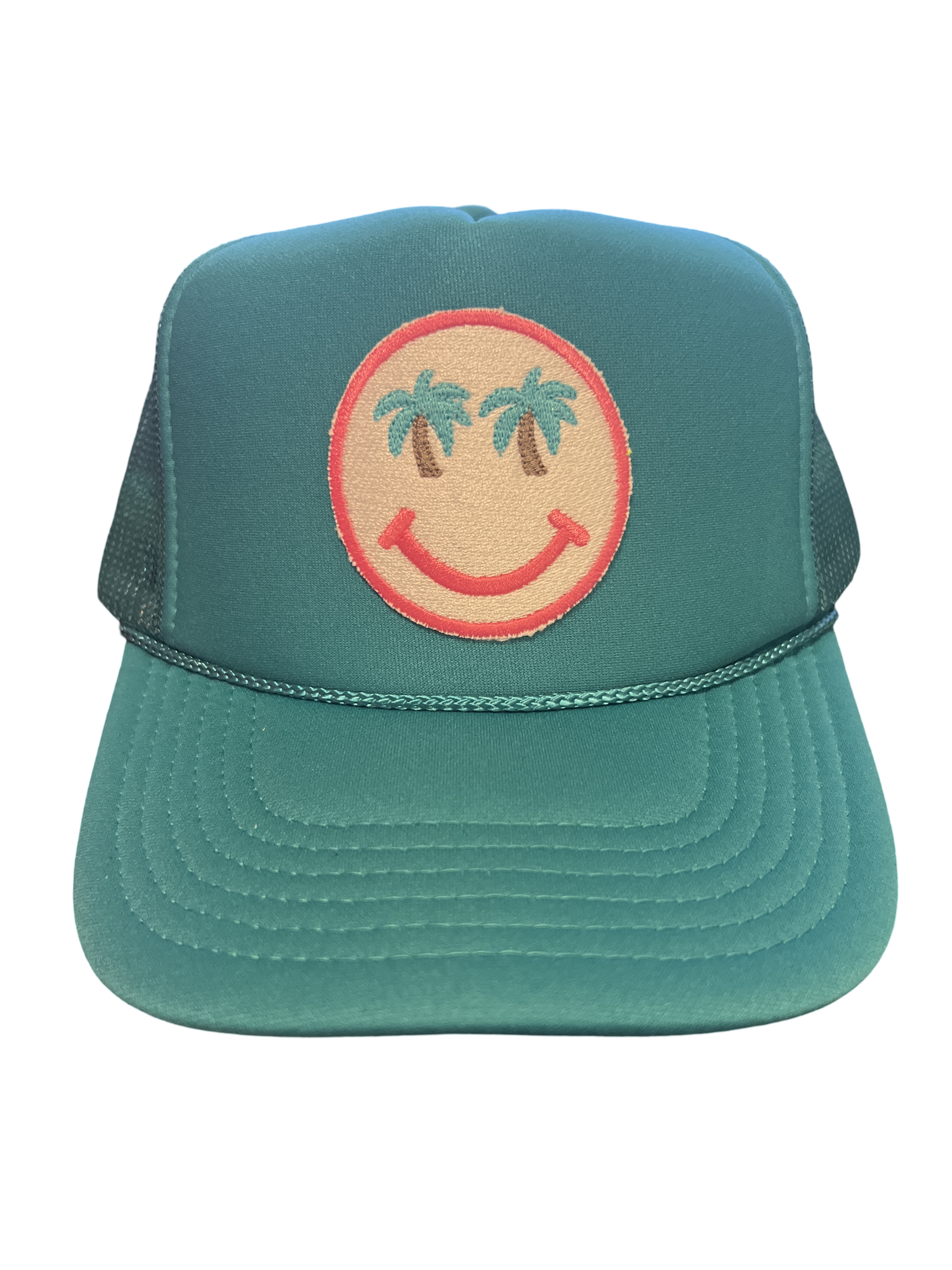 Trucker Hat Foam Smiley Face Palm Trees