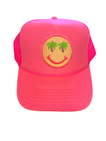 Trucker Hat Foam Smiley Face Palm Trees - Beau Kisses